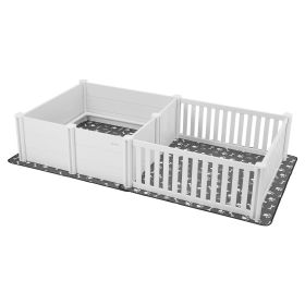 VEVOR Dogs Whelping Box, 93.3x48.4x18.1 inch, Plastic PVC Puppies Playpen with Height Adjustable Door and Washable Pee Pad