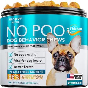 No Poo Chews For Dogs Stop Poop Eating Behavior Probiotics And Digestive Enzymes For Dogs Bad Breath Support For All Breeds Digestive And Gut Hea (Option: Kinpur Pet Care)